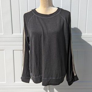 Monrow Raglan Stripe Sleeve Sweatshirt